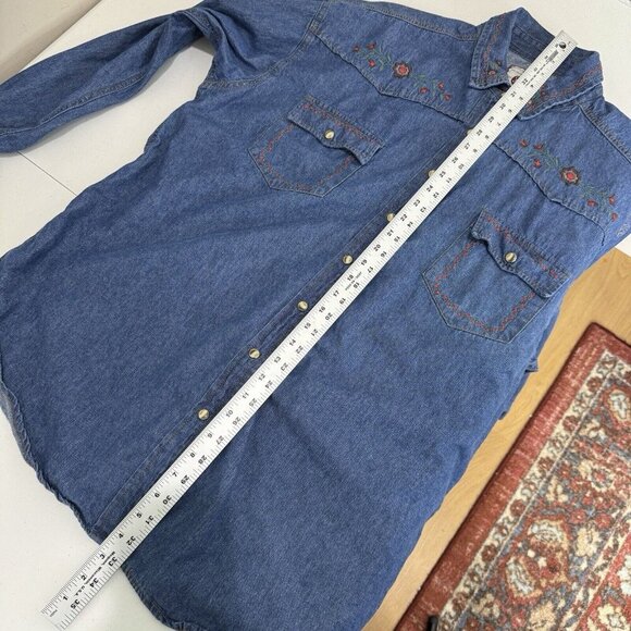 Vintage Forelli Womens Top 18 Blue Pearl Snap Shirt Embroidered Western Rodeo - Picture 6 of 11